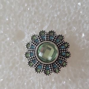 Light Green and Teal Blue Ginger Snap Button 18MM